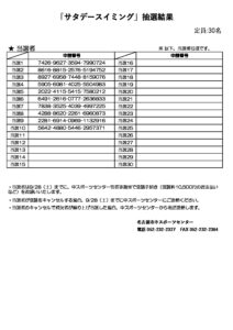 「サタデースイミング」抽選結果のサムネイル