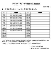 定期スポーツ教室抽選結果（マンデーフットサル教室Ⅳ）のサムネイル